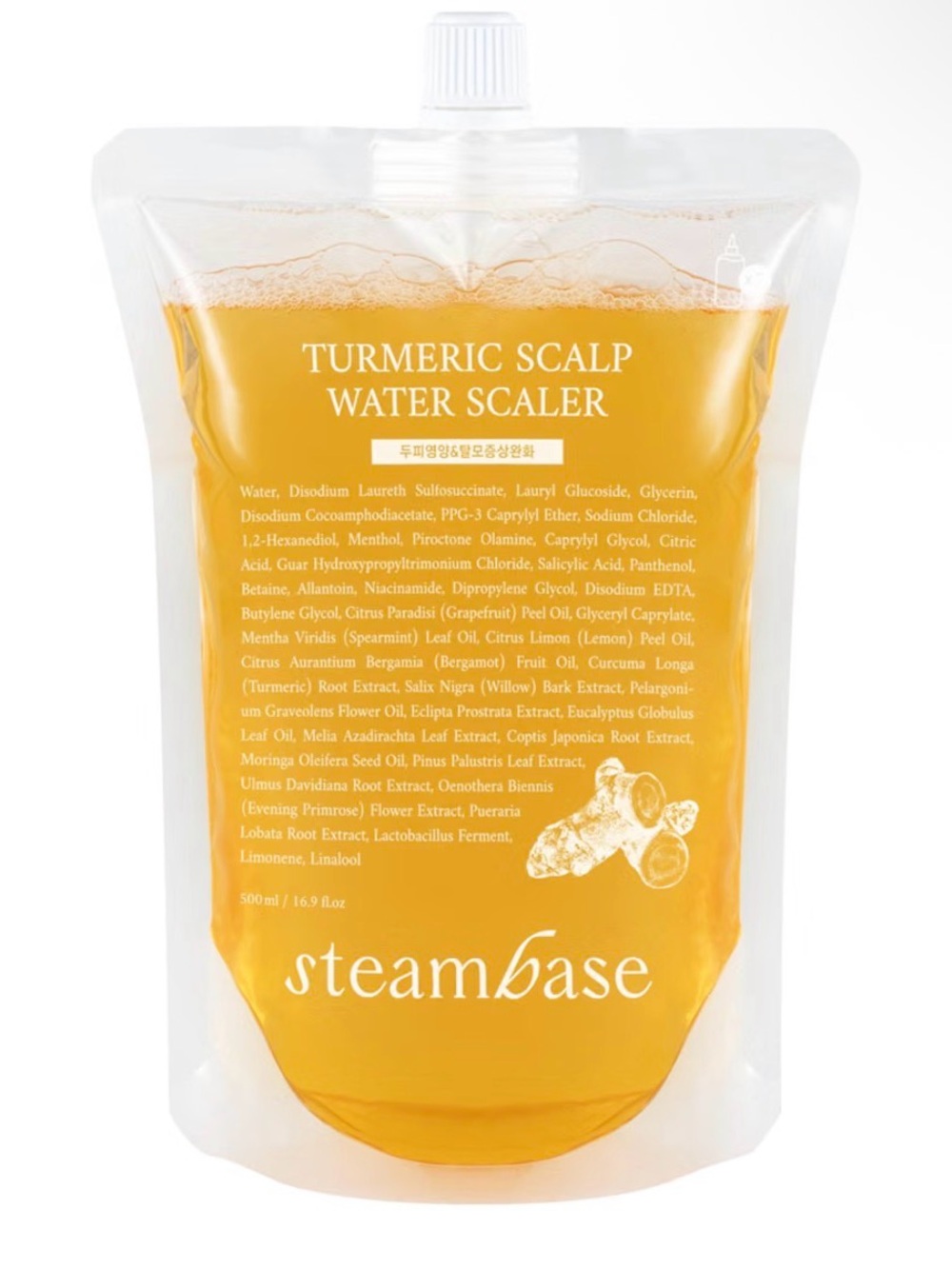steambase Turmeric Scalp Water Scaler Scalp Exfoliation Vegan 500 ml